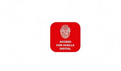  Vinilo Adhesivo 'ACCESO CON HUELLA DIGITAL' - Señalización Profesional y Moderna | Fácil Instalación y Alta Visibilidad 09785