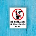  Adhesivo NO TIRE BASURA NI TOALLITAS EN EL WC - Vinilos decorativos, pegatinas, stickers 08432