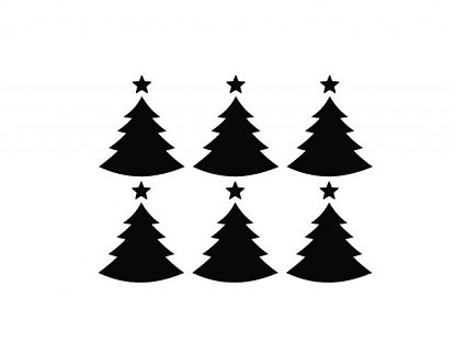  Colección de vinilos decorativos navideños abetos de navidad con estrellas 05463