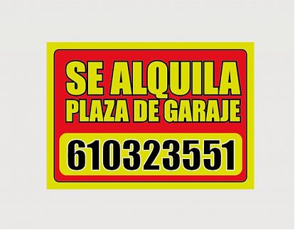  Cartel de se alquila plaza de garaje en vinilo adhesivo 05283