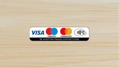 Pegatina impresa sobre vinilo adhesivo pago con tarjeta y contactless 08171