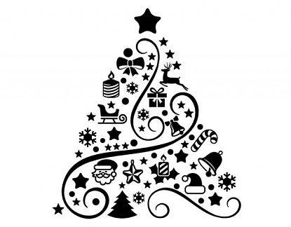  Vinilo decorativo navideño Árbol de Navidad Fantasía 05484