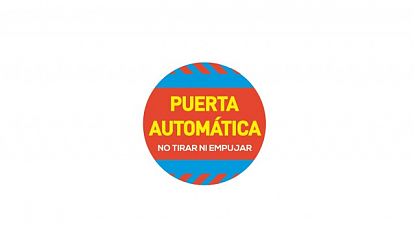  Vinilo Adhesivo Circular para Puertas Automáticas – NO TIRAR NI EMPUJAR 09408