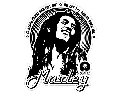  Sticker adhesivo de vinilo Bob Marley • mellow mood 01683