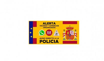  Vinilo adhesivo de seguridad oficial con bandera y escudo de España para disuadir robos en comercios y barrios 09795