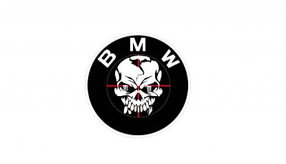  Vinilo Circular Logo BMW con Calavera · Para Capó o Luna Trasera · Corte por Plóter · Personalizable en Medidas y Color 09085