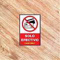  Vinilo Adhesivo Impreso SOLO EFECTIVO - CASH ONLY 09050