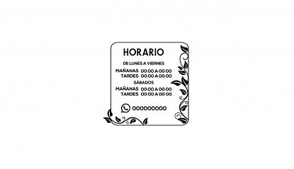  Vinilo adhesivo con horario y WhatsApp para negocios personalizado y resistente 09398