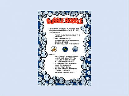  Adhesivo muebles BARTOP - ARCADE con las instrucciones del videojuego Bubble Bobble 06497