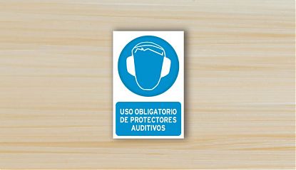  adhesivo uso obligatorio de protectores auditivos - Uso obligatorio Protector auditivo - Señales de obligación 08135