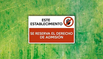  Vinilo adhesivo, cartel, pegatina ESTE ESTABLECIMIENTO SE RESERVA EL DERECHO DE ADMISIÓN 08375