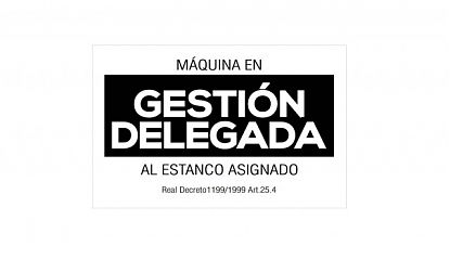  Vinilo Decorativo Informativo para Máquinas Expendedoras de Tabaco - Gestión Delegada al Estanco Asignado 08862