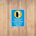  Vinilo adhesivo azul para puertas con aviso de seguridad contra accesos no autorizados 09796