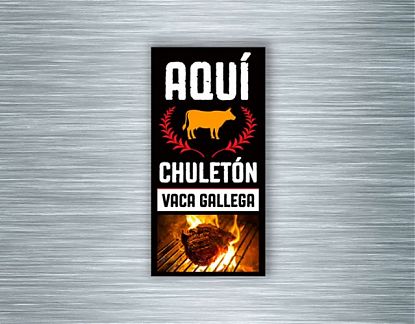  Vinilo adhesivo para restaurantes y bares AQUÍ CHULETÓN DE VACA GALLEGA 07446