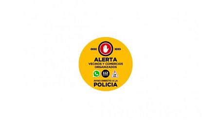  Vinilo adhesivo circular amarillo de seguridad para barrios y comercios en España 09790