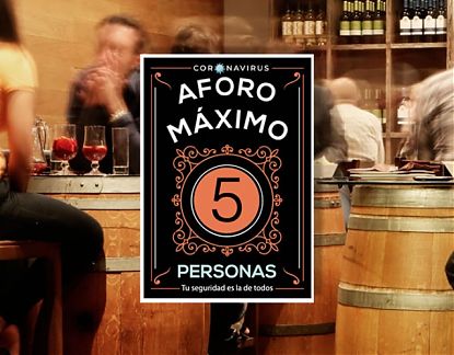  Vinilo adhesivo personalizado AFORO MÁXIMO - especial bares, restaurantes y negocios de hostelería 07055