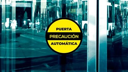  PUERTA AUTOMÁTICA PRECAUCIÓN - Vinilo adhesivo para puertas de apertura automática 08423