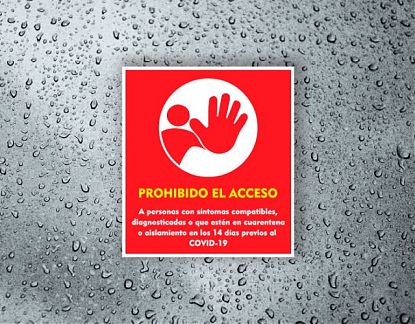  Cartel impreso sobre vinilo adhesivo PROHIBIDO EL ACCESO 07221