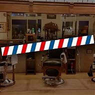 Tira de vinilo adhesivo impreso a todo color para la decoración de barberías - barbershop y peluquerías 08321