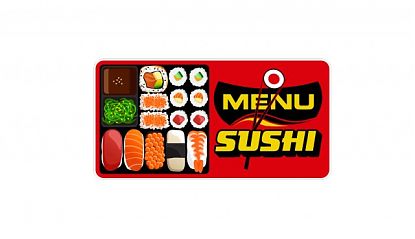  Vinilo adhesivo MENÚ SUSHI – Haz que todos lo vean antes de entrar 09466