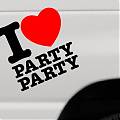  Sitcker adhesivo de vinilo I Love Party Party 01670