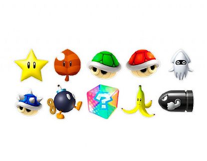  Pack Pegatinas de vinilo Super Mario 3DS - Items 02320