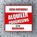  LOCAL DSIPONIBLE, ALQUILER PROGRESIVO - Vinilo adhesivo personalizado para locales y negocios en alquiler 07245