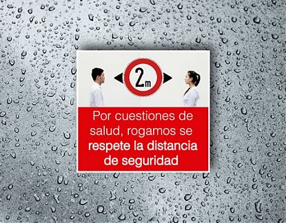  Comprar vinilo adhesivo impreso a todo color respete la distancia de seguridad 06944