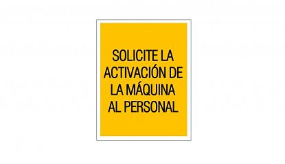  Vinilo Adhesivo Informativo para Máquinas Expendedoras - Solicite la Activación de la Máquina al Personal 08864