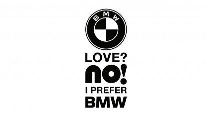  BMW LOVE? I PREFER BMW - Pegatinas Bmw - stickers bmw - Pegatinas para coche - Pegatinas BMW motorsport 08550
