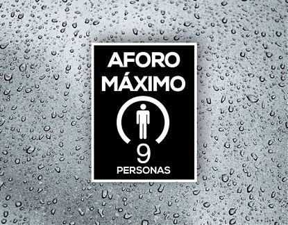  Vinilo adhesivo personalizado AFORO MÁXIMO para bares, restaurantes y negociosde hostelería 07009