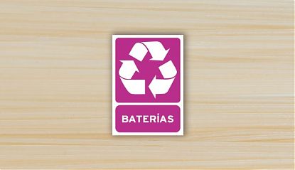  Vinilo adhesivo con icono para reciclar baterías - Etiqueta adhesiva de vinilo para reciclar baterías usadas 08115