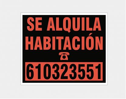  Cartel impreso en vinilo adhesivo Se alquila habitación 05292
