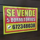 Cartel SE VENDE editable impreso sobre vinilo adhesivo a todo color
