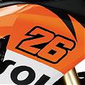  Dani Pedrosa 26 vinilo adhesivo con el dorsal del motociclista Dani Pedrosa 04190