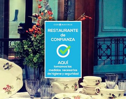  Vinilo coronavirus especial para restaurantes RESTAURANTE DE CONFIANZA 06998