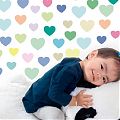  Kit vinilos adhesivo con corazones en tonos pastel para habitaciones y dormitorios infantiles 06428
