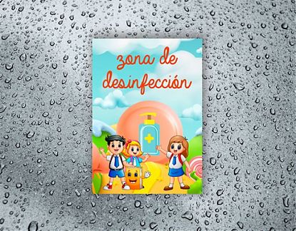  Vinilo decorativo para colegios ZONA DE DESINFECCIÓN - Carteles coronavirus centros escolares 07294