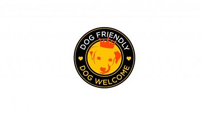  ¡Bienvenidos, Amigos Caninos! Vinilo Adhesivo Circular para Espacios DOG FRIENDLY  09446