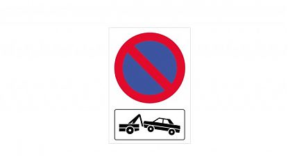  Vinilo Adhesivo Personalizado de Aviso PROHIBIDO APARCAR, SE AVISA GRÚA 08795