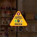  Vinilo adhesivo triangular de advertencia para aumentar la seguridad en comercios y barrios 09789