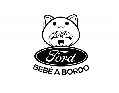  Vinilo Adhesivo BEBÉ A BORDO para coches FORD - Vinilo de Corte en Varios Colores - Ideal para Cristales 07462