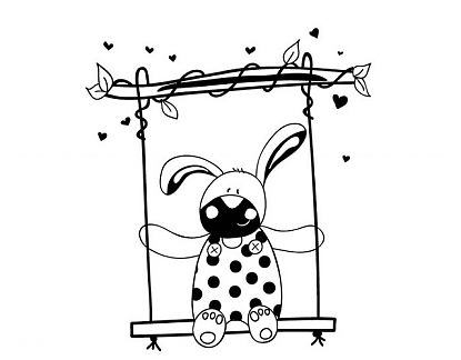  El osito del columpio, un divertido y simpático vinilos infantil para la decoración de tu bebé 04043