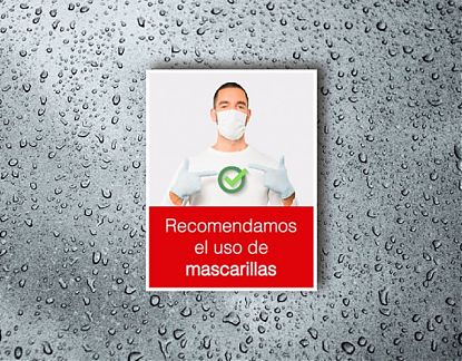  CORONAVIRUS - Vinilo adhesivo recomendamos el uso de mascarillas 06931