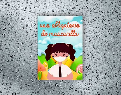  Vinilo prevención del coronavirus en colegios y centros escolares USO OBLIGATORIO DE MASCARILLA 07294