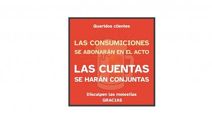  Vinilo Adhesivo Informativo para Negocios de Hostelería 09156