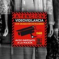  Cartel Videovigilancia con grabación de imágenes y Aviso inmediato a Policía impreso en vinilo adhesivo 06399