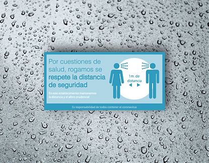  Vinilo decorativo coronavirus RESPETE LA DISTANCIA DE SEGURIDAD ENTRE PERSONAS - prevención coronavirus señalética 06977