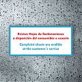  Cartel, rótulo impreso sobre vinilo adhesivo  HOJAS DE RECLAMACIONES - Texto en castellano e inglés. 07219