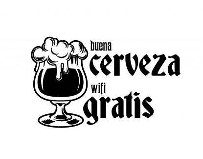  Divertido vinilo bares Buena Cerveza, Wifi gratis 05442